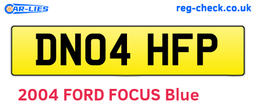 DN04HFP are the vehicle registration plates.
