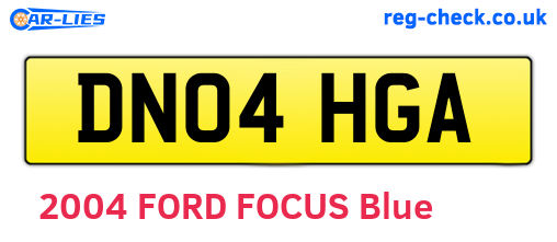 DN04HGA are the vehicle registration plates.