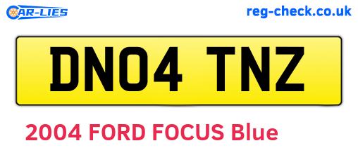 DN04TNZ are the vehicle registration plates.
