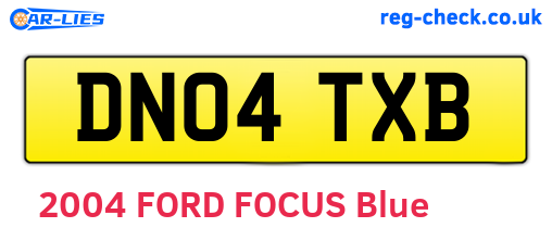 DN04TXB are the vehicle registration plates.