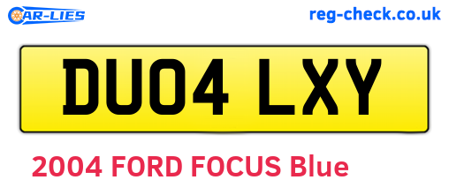 DU04LXY are the vehicle registration plates.