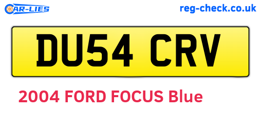 DU54CRV are the vehicle registration plates.