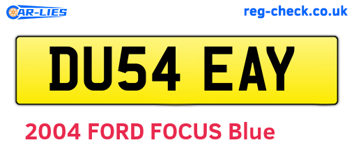 DU54EAY are the vehicle registration plates.
