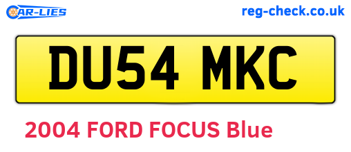 DU54MKC are the vehicle registration plates.
