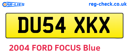 DU54XKX are the vehicle registration plates.