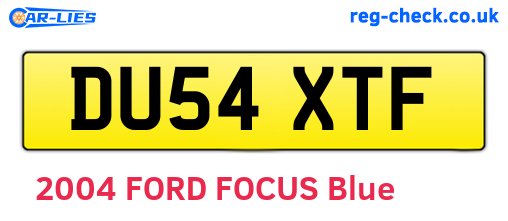 DU54XTF are the vehicle registration plates.