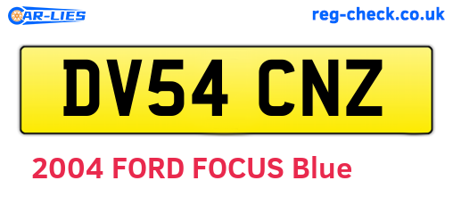 DV54CNZ are the vehicle registration plates.