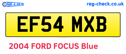 EF54MXB are the vehicle registration plates.