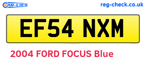 EF54NXM are the vehicle registration plates.