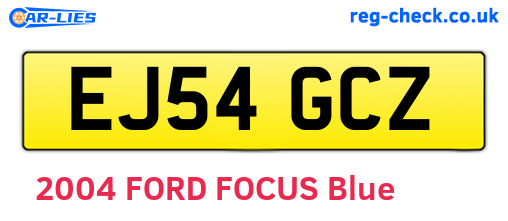 EJ54GCZ are the vehicle registration plates.
