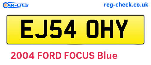 EJ54OHY are the vehicle registration plates.