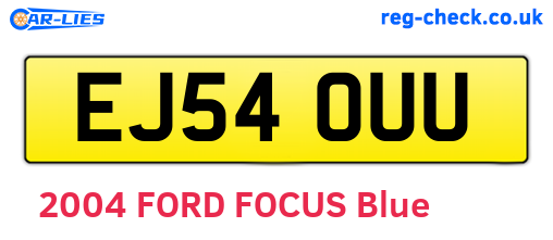 EJ54OUU are the vehicle registration plates.