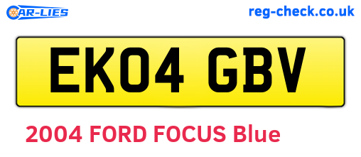 EK04GBV are the vehicle registration plates.