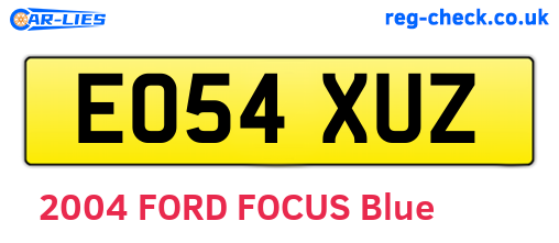 EO54XUZ are the vehicle registration plates.