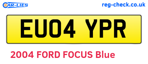 EU04YPR are the vehicle registration plates.