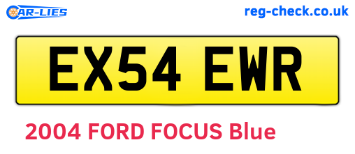 EX54EWR are the vehicle registration plates.