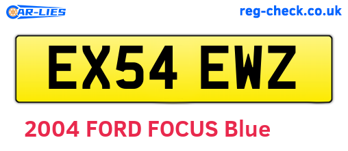 EX54EWZ are the vehicle registration plates.