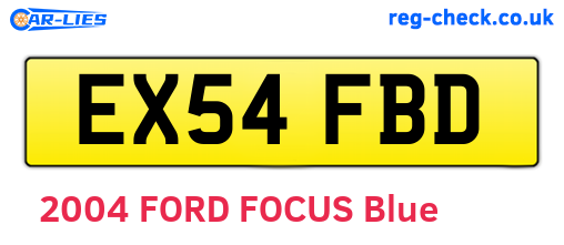 EX54FBD are the vehicle registration plates.