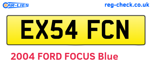EX54FCN are the vehicle registration plates.