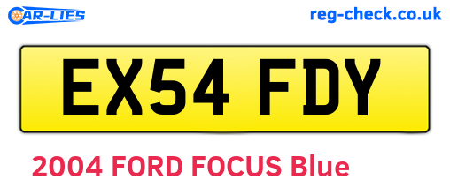 EX54FDY are the vehicle registration plates.
