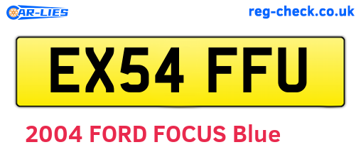 EX54FFU are the vehicle registration plates.