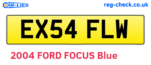 EX54FLW are the vehicle registration plates.