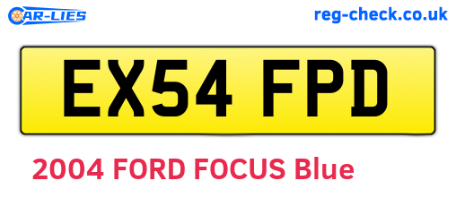 EX54FPD are the vehicle registration plates.