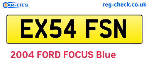 EX54FSN are the vehicle registration plates.