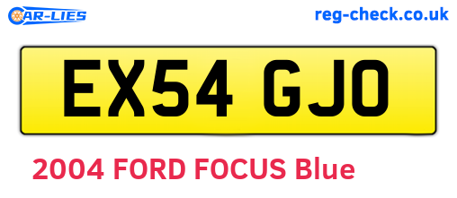 EX54GJO are the vehicle registration plates.
