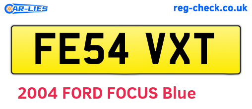 FE54VXT are the vehicle registration plates.