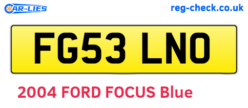 FG53LNO are the vehicle registration plates.