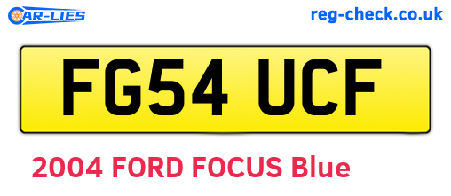 FG54UCF are the vehicle registration plates.