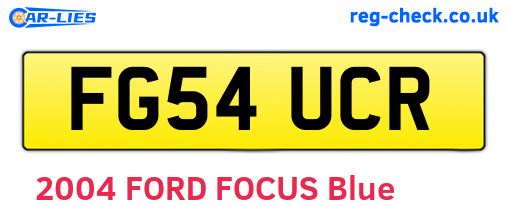 FG54UCR are the vehicle registration plates.