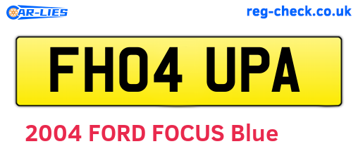 FH04UPA are the vehicle registration plates.