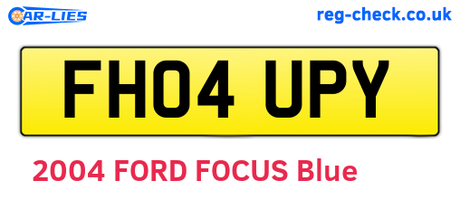 FH04UPY are the vehicle registration plates.