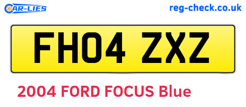 FH04ZXZ are the vehicle registration plates.