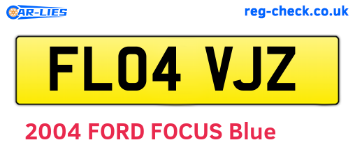 FL04VJZ are the vehicle registration plates.