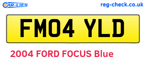 FM04YLD are the vehicle registration plates.