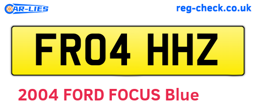 FR04HHZ are the vehicle registration plates.