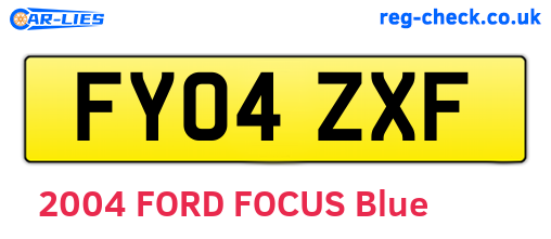 FY04ZXF are the vehicle registration plates.