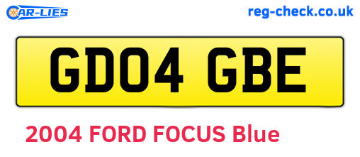 GD04GBE are the vehicle registration plates.