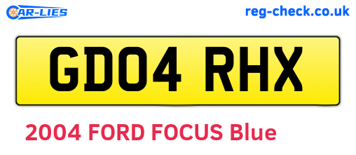 GD04RHX are the vehicle registration plates.