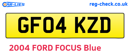 GF04KZD are the vehicle registration plates.