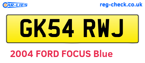 GK54RWJ are the vehicle registration plates.