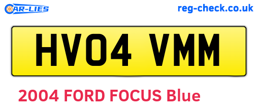 HV04VMM are the vehicle registration plates.