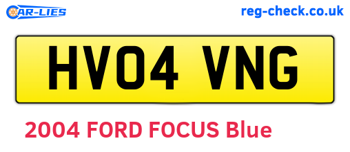 HV04VNG are the vehicle registration plates.
