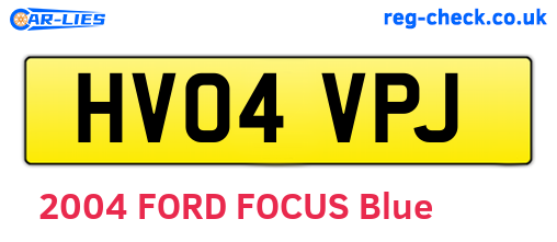 HV04VPJ are the vehicle registration plates.