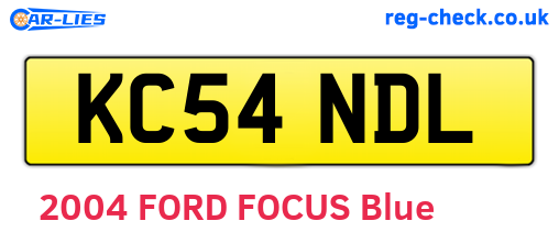 KC54NDL are the vehicle registration plates.