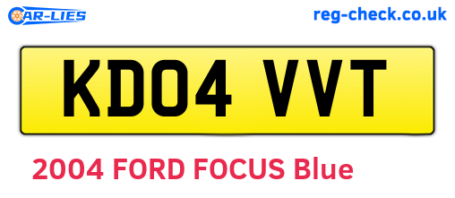KD04VVT are the vehicle registration plates.