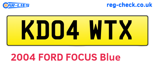 KD04WTX are the vehicle registration plates.